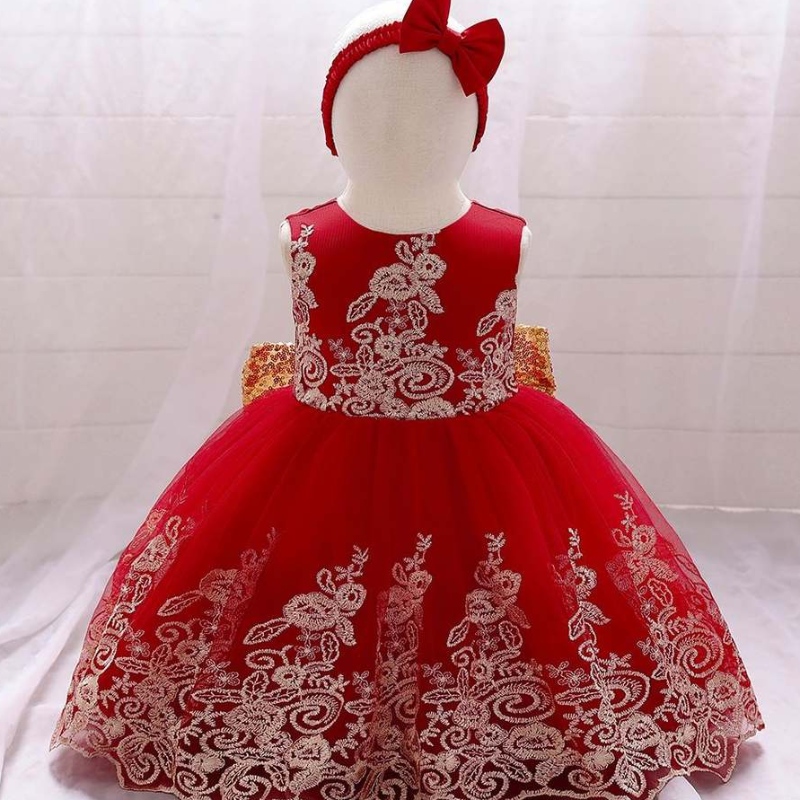 Baige Girls Party Kleid Custom Royal Tulle Satin Girls Geburtstagsfeier Tragen Sie rosa Kleiderkleid für Kinder