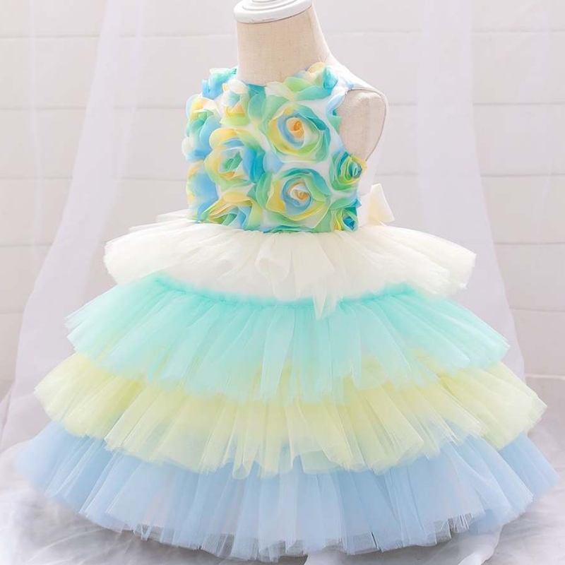 2020 Blume Neugeborenes Baby Taufkocker Erstes Kommunion Kleider Kuchen Tutu Prinzessin Kleider