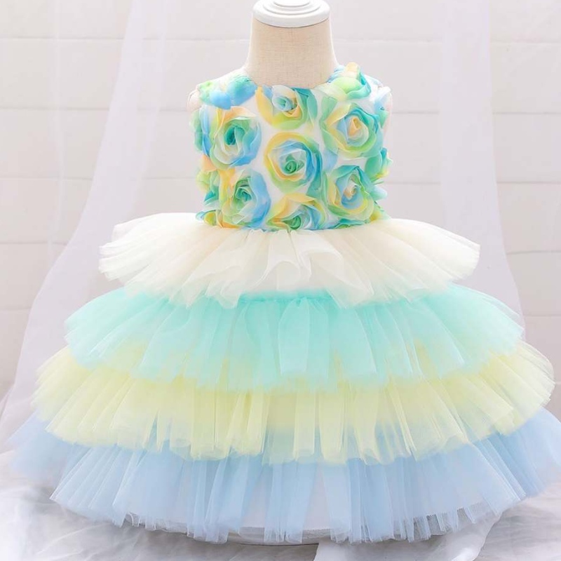 2020 Blume Neugeborenes Baby Taufkocker Erstes Kommunion Kleider Kuchen Tutu Prinzessin Kleider