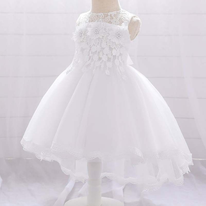 Baige Blume Mädchen Hochzeitskleid Baby Mädchen Taufe Prinzessin Tailing Kleider
