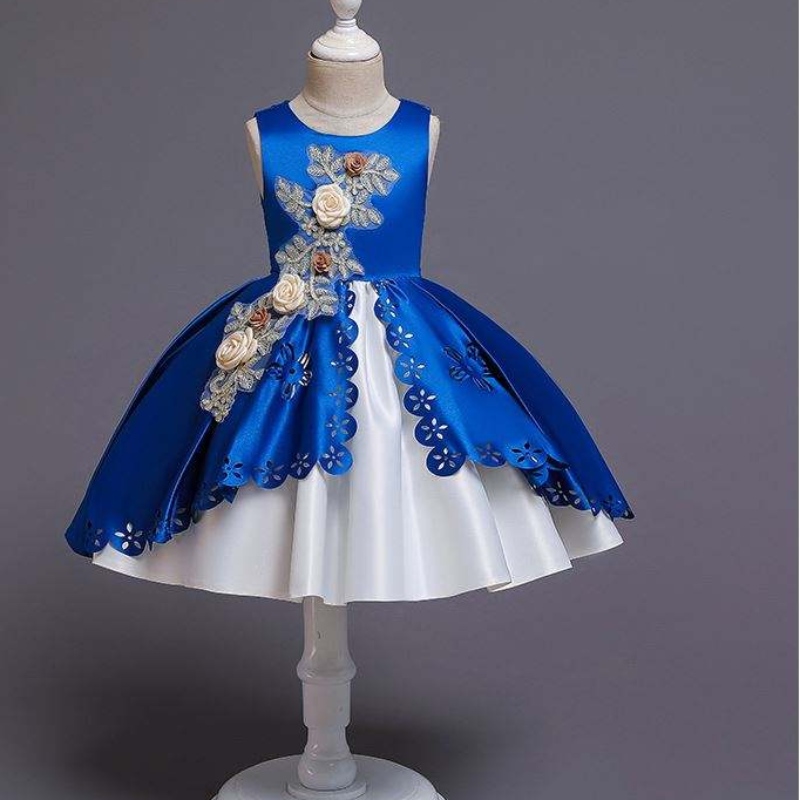 Neue Fleckendesign Blumenmädchen Doppelte Mädchen Gala für elegante Abendpartykleider