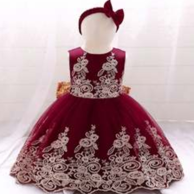 Baigeneue Lace Frock Kids Kids Party Tragen 0-6-jährige Blumenmädchen Geburtstag Party Ballkleid