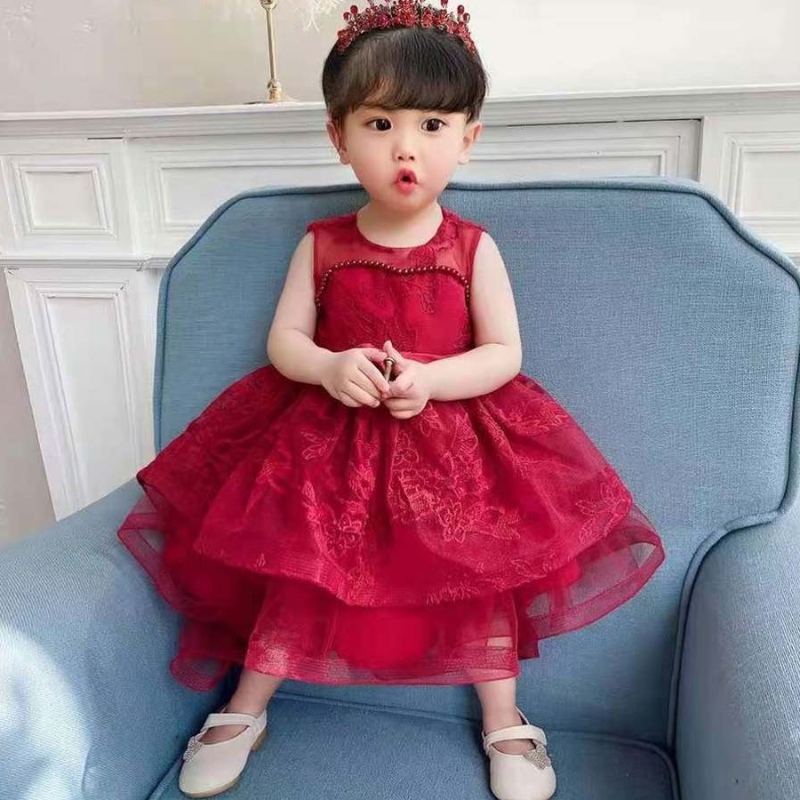 Baige sommer sommer säugchenneugeborenes baby girl brock Design Geburtstag Hochzeitsfeier Tailing Kleid T1939XZ