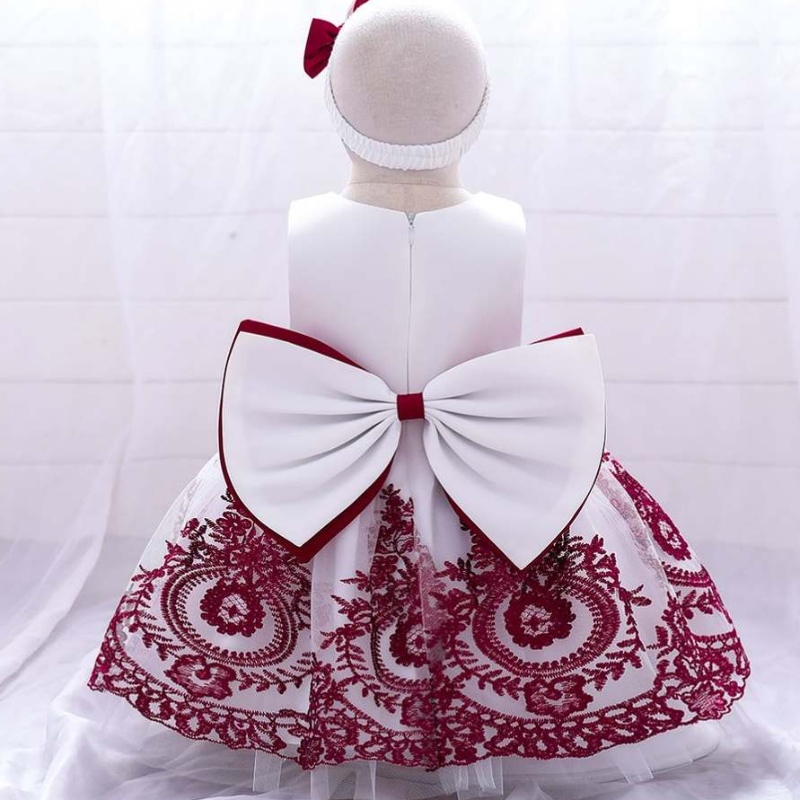 Baigeneue Mode Mädchen Prinzessin Hochzeitsfeiern Ballkleid Kinderpartykleid mit großem Bogen