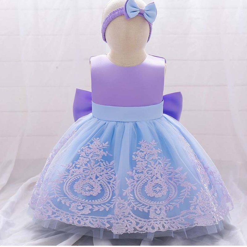 Baigeneue Mode Mädchen Prinzessin Hochzeitsfeiern Ballkleid Kinderpartykleid mit großem Bogen