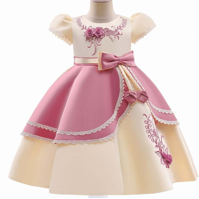 Baige European Style Girl Hochzeitskleid für Kinder schöne Geburtstagsfeierkleider 3-10 Jahre alt