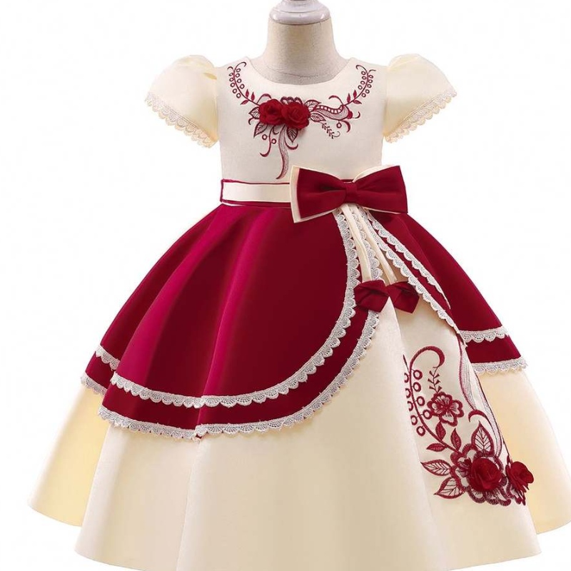 Baige European Style Girl Hochzeitskleid für Kinder schöne Geburtstagsfeierkleider 3-10 Jahre alt