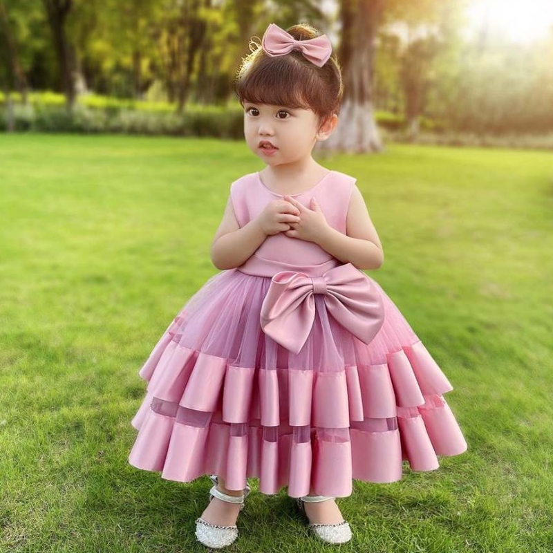 Baigeneue Kinder 's Bowknot Kleider Baby Stretch Net Prinzessin Schöne Mädchen Geburtstagsfeier Kleid