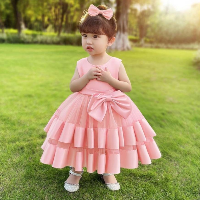 Baigeneue Kinder 's Bowknot Kleider Baby Stretch Net Prinzessin Schöne Mädchen Geburtstagsfeier Kleid