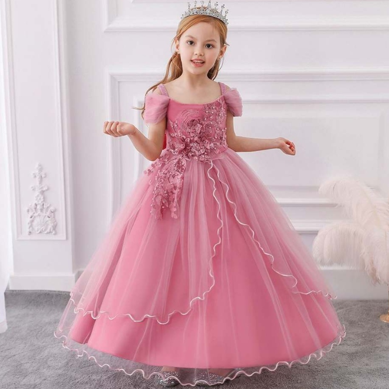 Baige Großhandel Kinder Hochzeit Abend Ballkleid Fancy Princess Kleid Schöne Mädchen Party Kleid