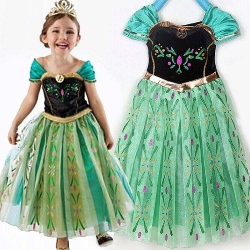 Baige Hot Sale Kleid Kleid Farbige Babykleider Elsa Kostüm Girls Cosplay Kostüm Party Kleid für Kinder 3-8 Jahre