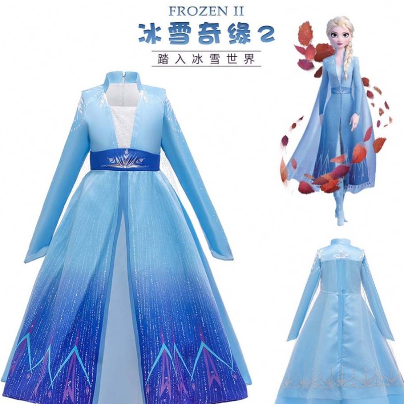 Baige Hot Sale Kinder Kleidung Mädchen Elsa Kostüm Cosplay Cosplay Girl Kleid