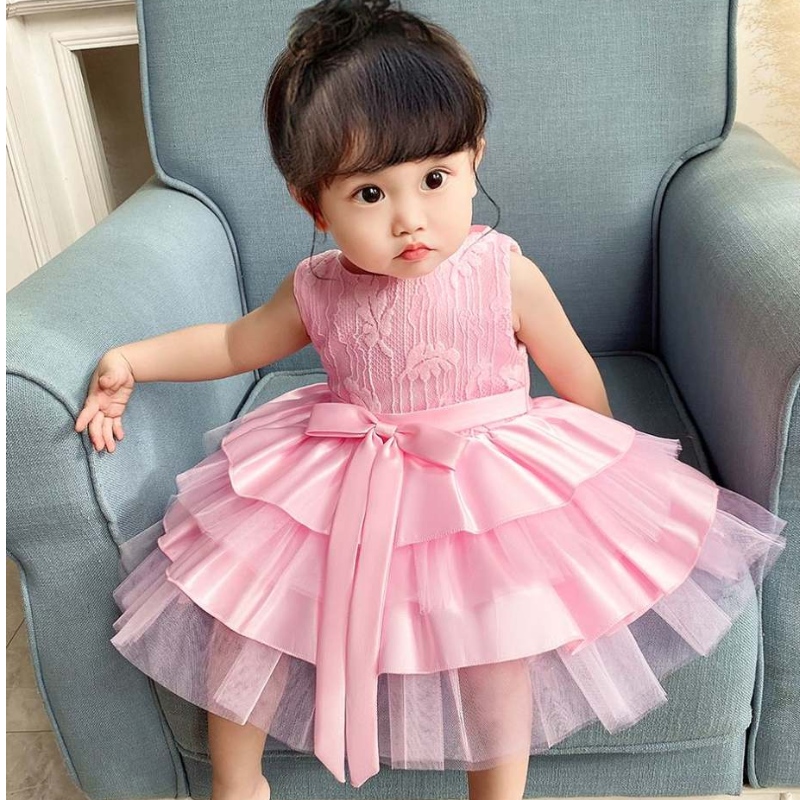 Baige Kinder Kleider Kuchenkuchen-Design für 0-2y Geburtstagsfeierkleid