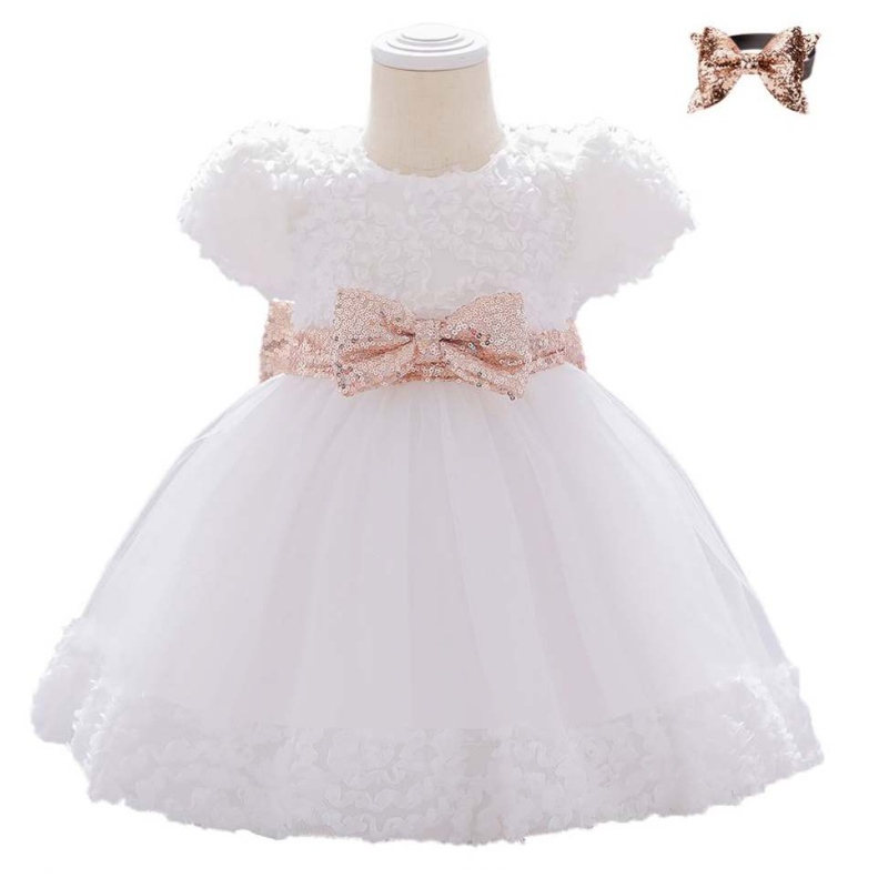 Baige Kleidungsstück Girls Party Kleid Baby Kleid Design Prinzessin Geburtstag Mädchen Kleider