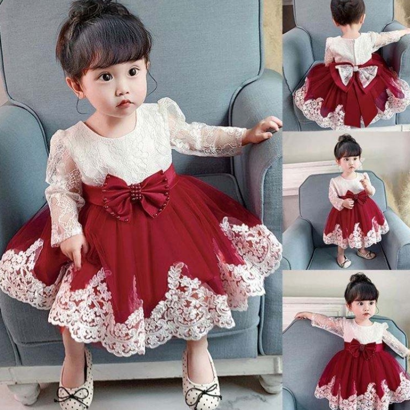 Baigeneue Lace Baby Girl Fairy Kleider Schöne Blumenmädchen formale Hochzeits Geburtstagsfeierkleid für 0-3 Jahre Kleidung