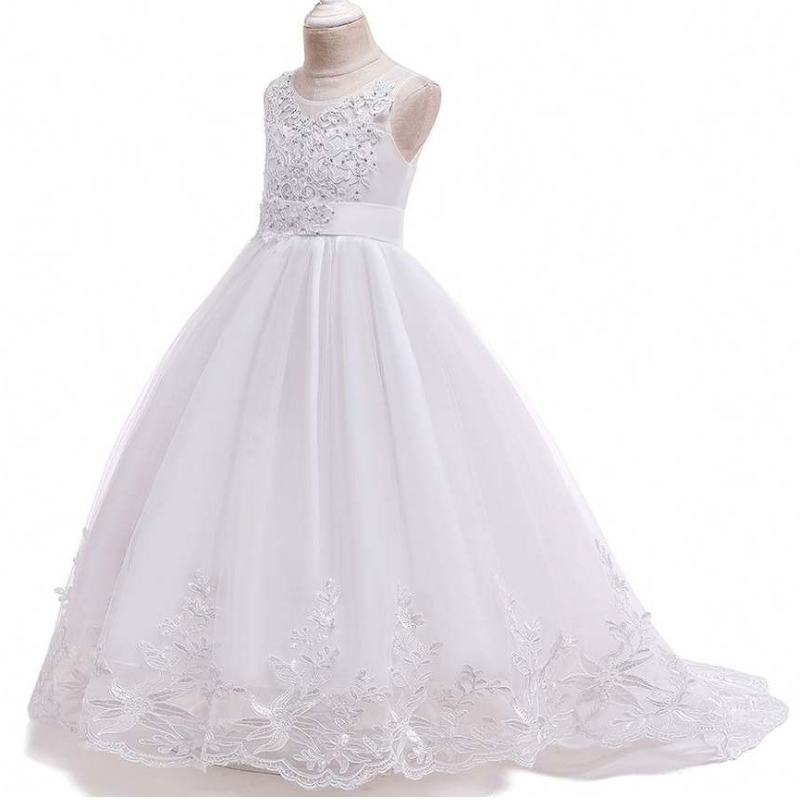 Baige Fancy Little Girls Prom Diamond Kleider Puffy Party Maxi Kleid für Kinder Lange Kinder Maxi Ballkleider