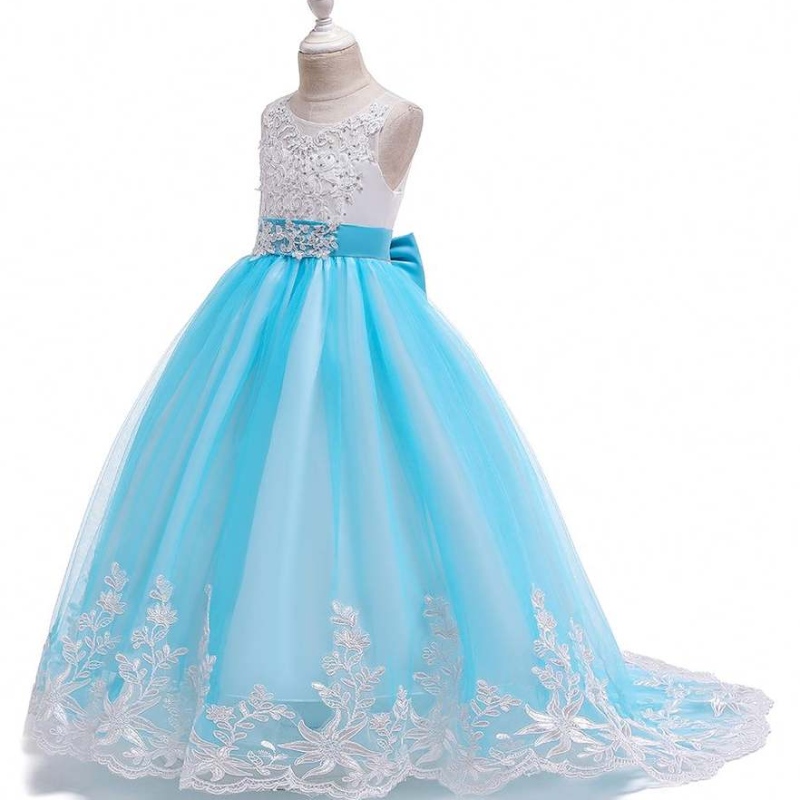 Baige Fancy Little Girls Prom Diamond Kleider Puffy Party Maxi Kleid für Kinder Lange Kinder Maxi Ballkleider