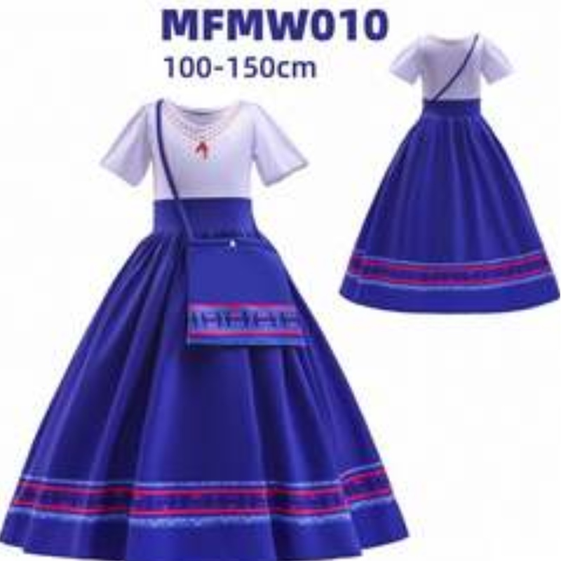 Baige Encanto Mirabel Luisa Cosplay Kostüm Girl Party Kleid Halloween Prinzessin Kleid mit Tasche