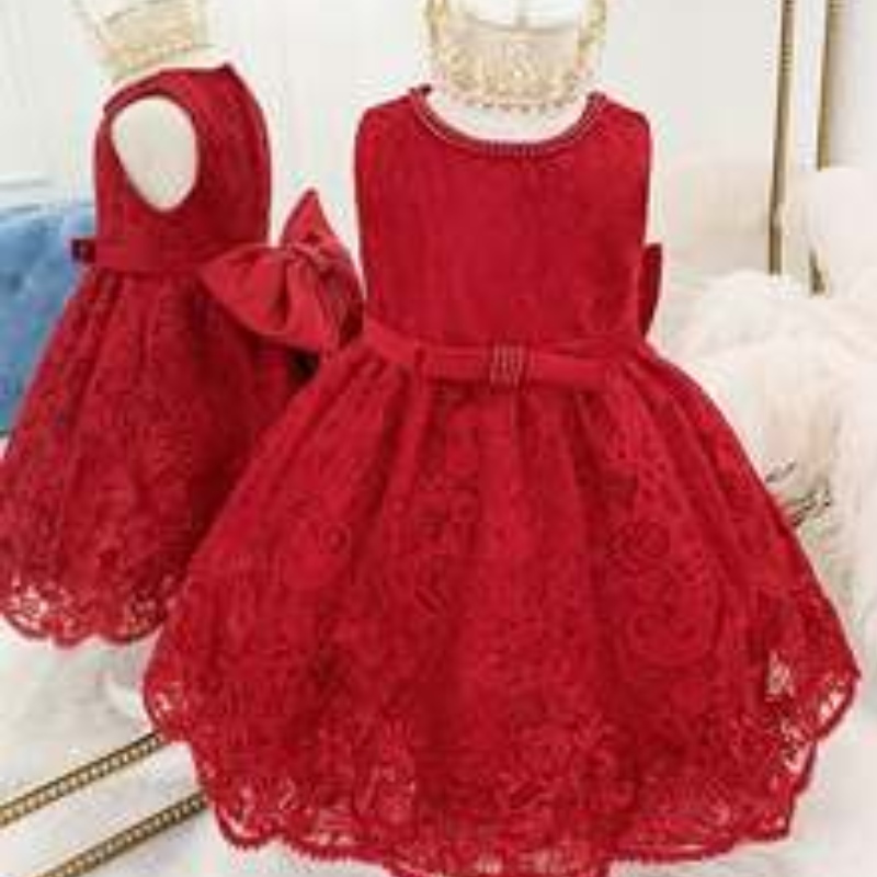 Weiße Taufe Prinzessin Kleid Spitze Kinder Kleidung Feier Kostüm