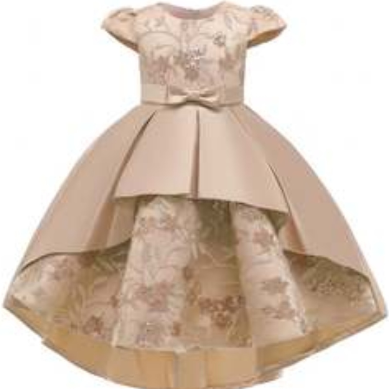 Baige Hochwertige Sommer -Kernkinder -Party Wege Girl Girl Western Party formelles Geburtstagskleid T5170