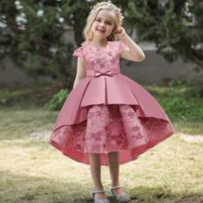 Baige Hochwertige Sommer -Kernkinder -Party Wege Girl Girl Western Party formelles Geburtstagskleid T5170