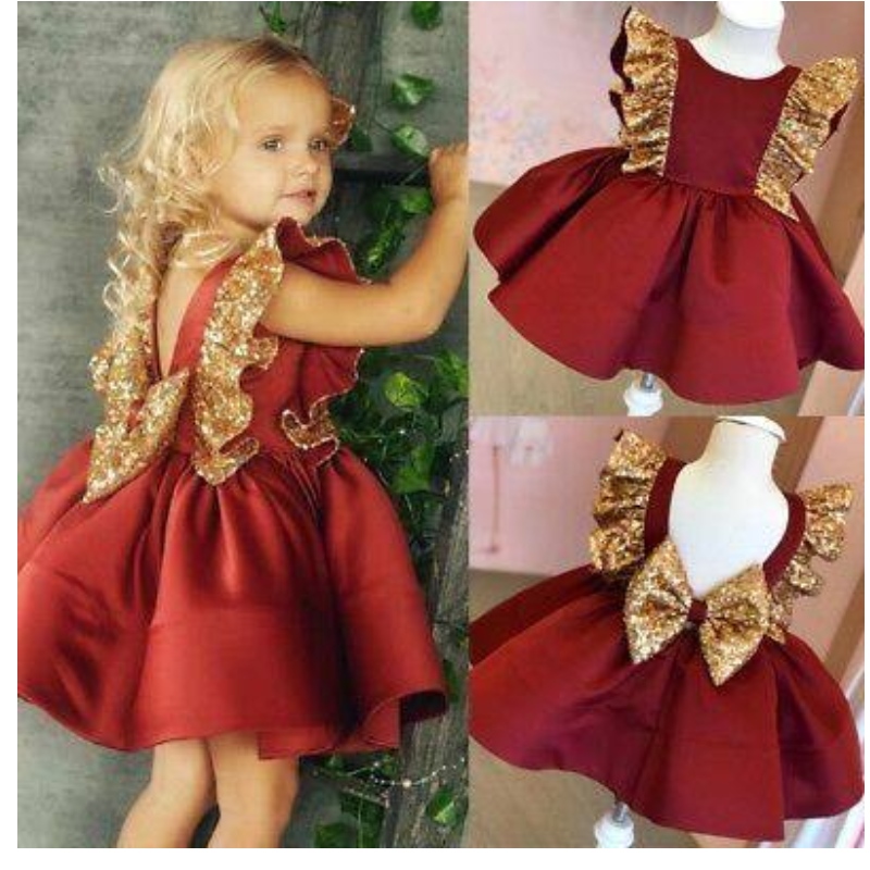 Baige schöne Kinderkleid Kleidungsstücke 2020 Neues Design Girls Hochzeitskleid Geburtstagsfeier L1968XZ