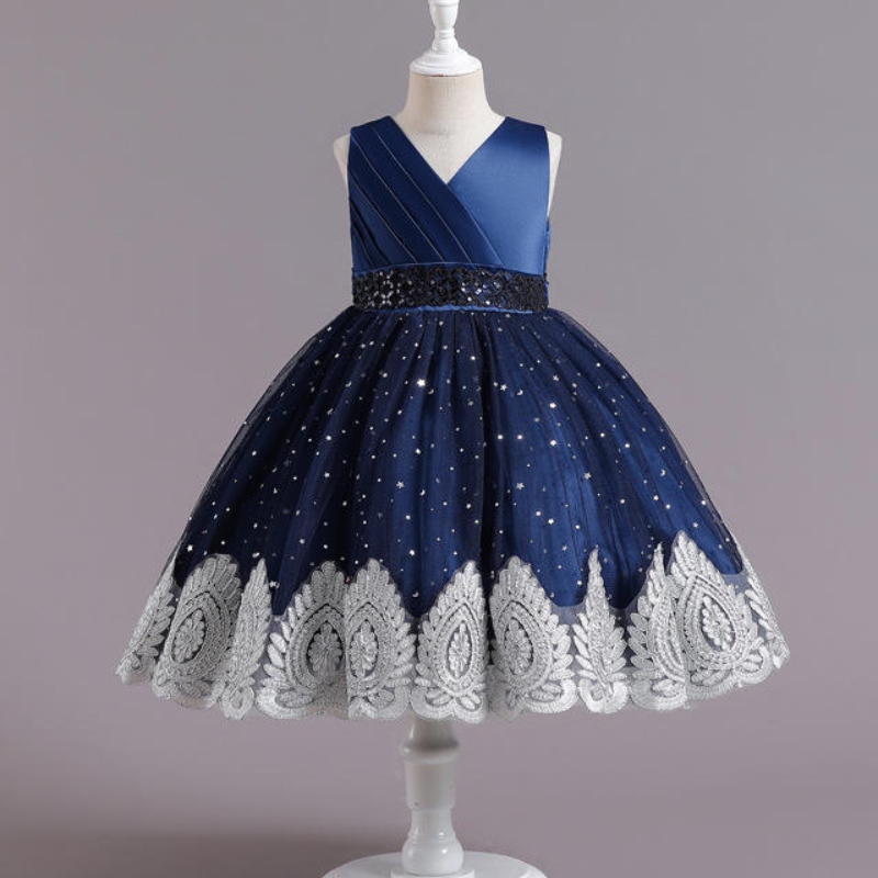 Kinder flauschige Blume Hochzeitskleid Prinzessin Kleid Mädchen Baby Erst Geburtstagsfeier Kleid