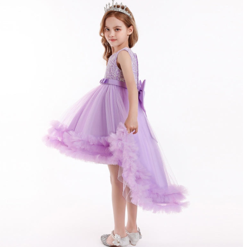 Blumenmädchenkleid Spitze Prinzessin Kleidnach Hintergrund Tutu Rock Mädchen Schwalbenschwanz Hochzeitskleid