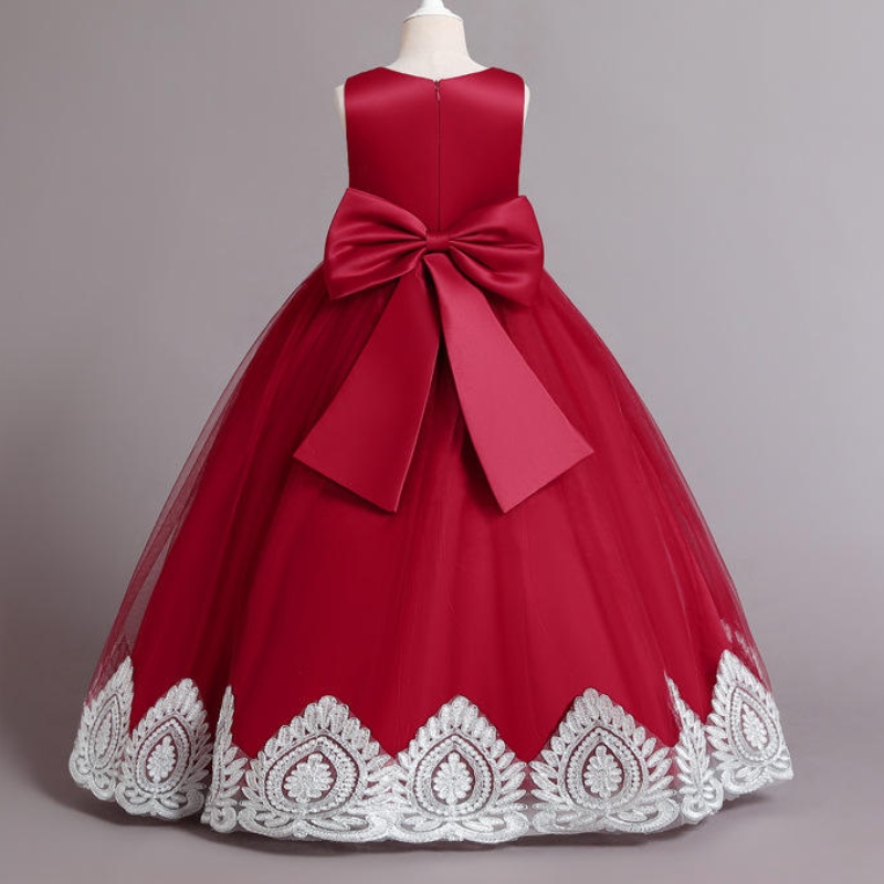 Mädchen Langes Schwanzprinzessin Kleid 2022 Neues Blumenvolkwalk Kleid