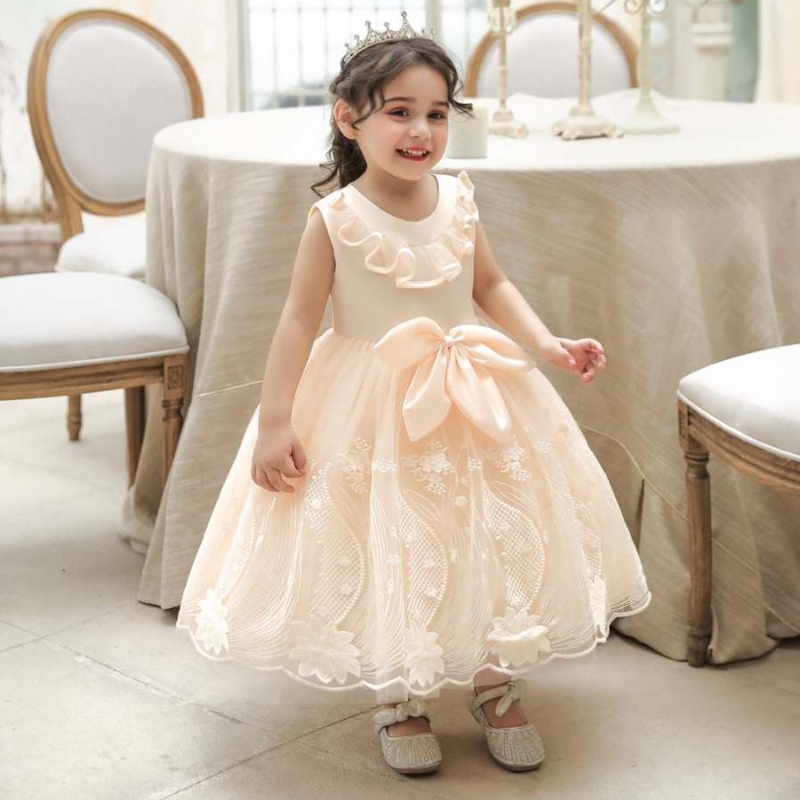 Baige Neugeborene Baby Mädchen Geburtstagskleidung Kinder Party Kleid Kleinkind Prinzessin Taufe Kleider