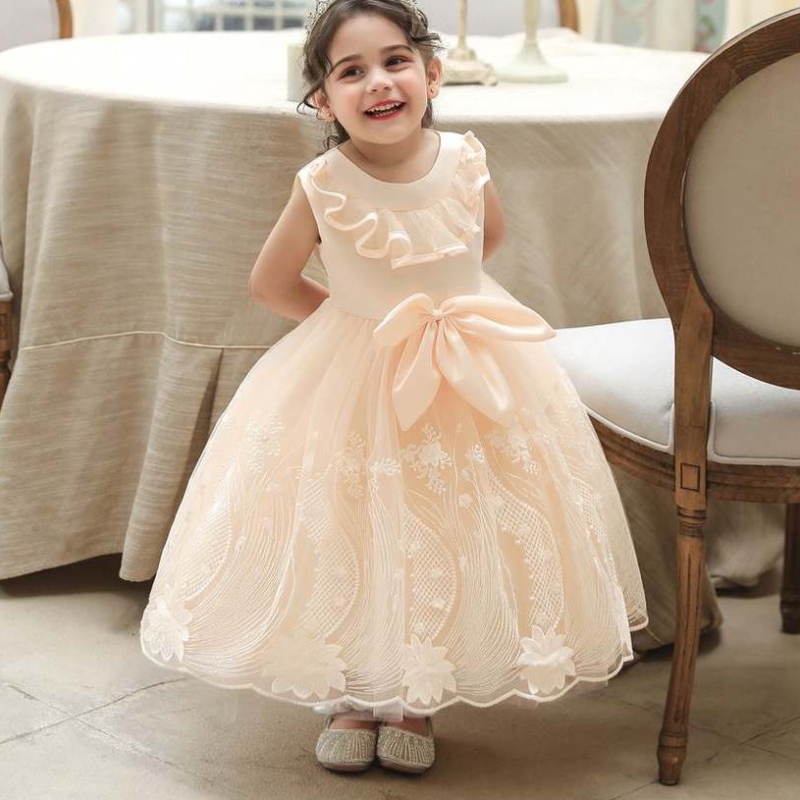 Baige Neugeborene Baby Mädchen Geburtstagskleidung Kinder Party Kleid Kleinkind Prinzessin Taufe Kleider