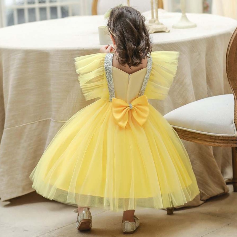 Baige Sommer Kinder Kleidung PAINE Baby Kleinkind Kleid Geburtstag Hochzeitsfeier Blume Mädchen Prinzessin Kinder Kleider