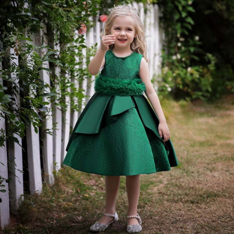 Baige Hot Sale Baby Girl Event Kittel Blumenmädchen Kleid Party Hochzeitskleidung Hochzeit Ballkleid Kleid