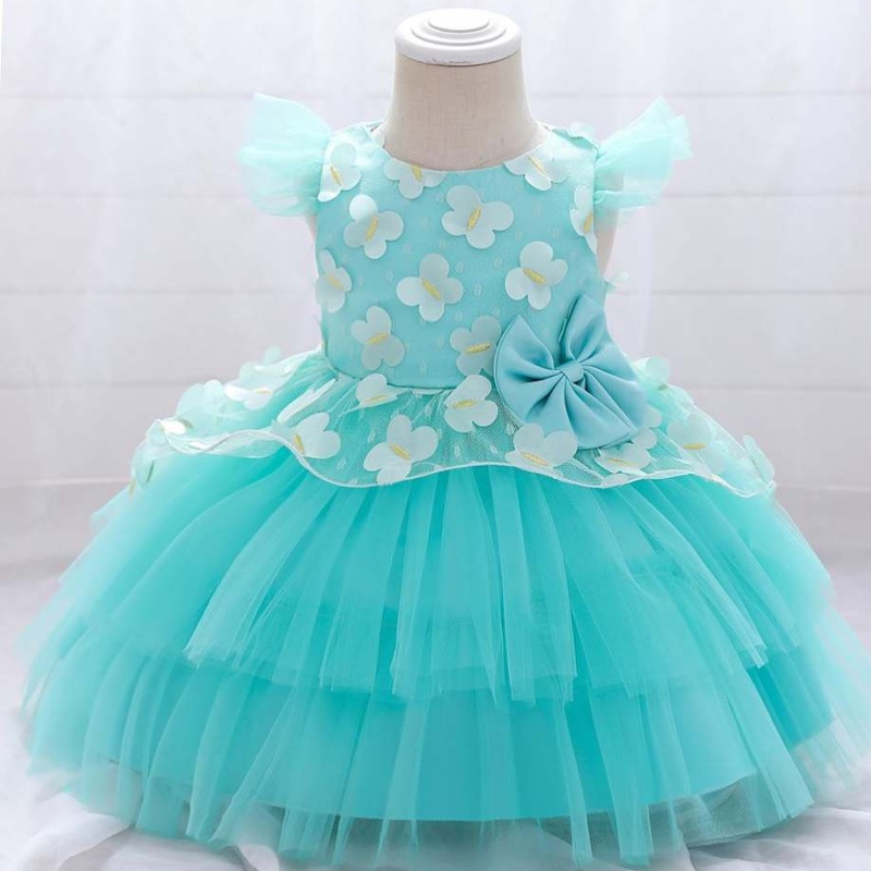 Baige Girls Frock Muster süßes Mädchen Rüschen Prinzessin kleines Mädchen Geburtstag schön erster Kommunion Kleid L1991XZ