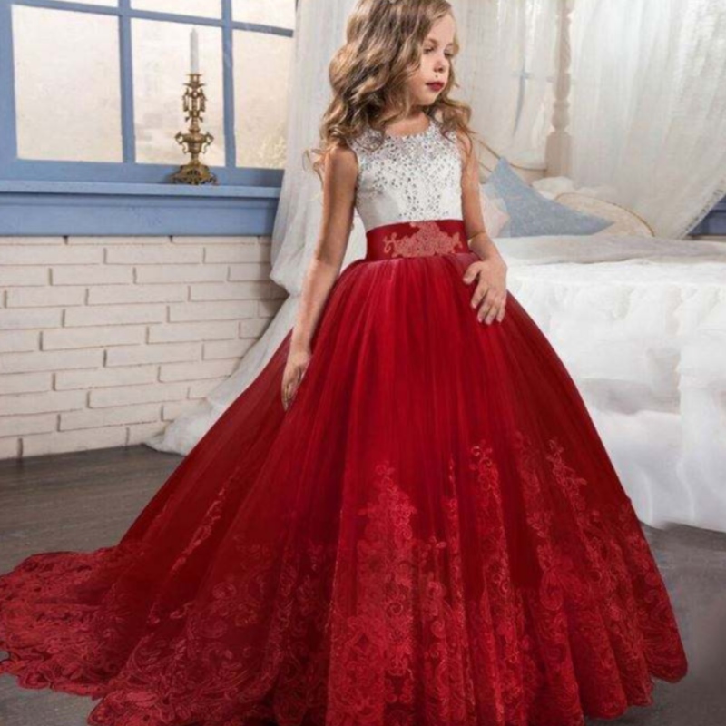 Baige Großhandel Kinder Abend Ballkleid Luxus Prinzessin ärmellose Partykleid ausgefallene Geburtstagsfeier -Abschlussball Kostüm