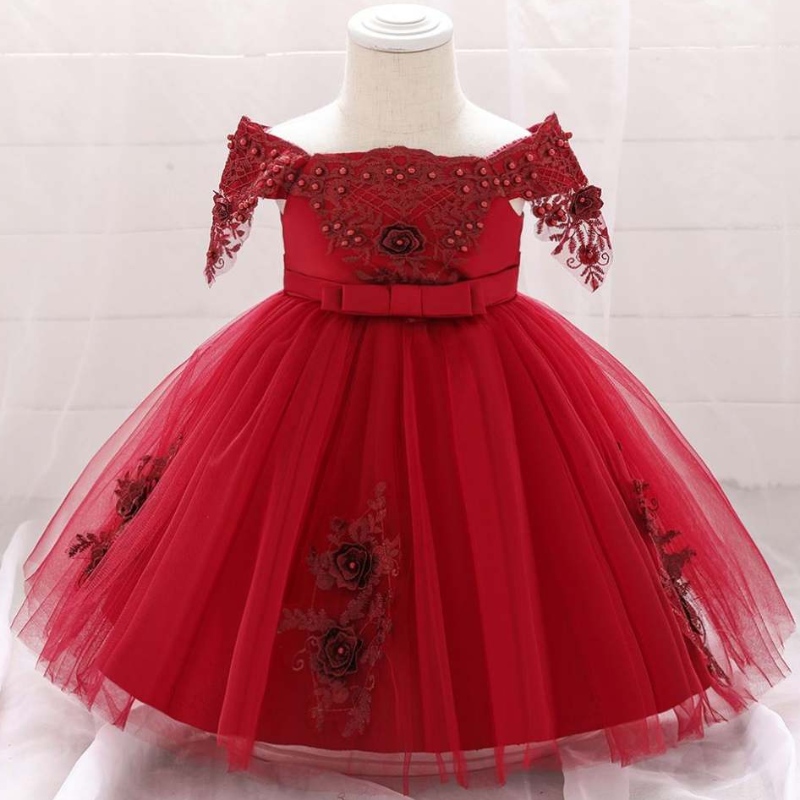 Baige Boutique Sommerkinder Kleidung Kleinkind Baby Girl Spitze Geburtstagsfeier Kleid L5057XZ