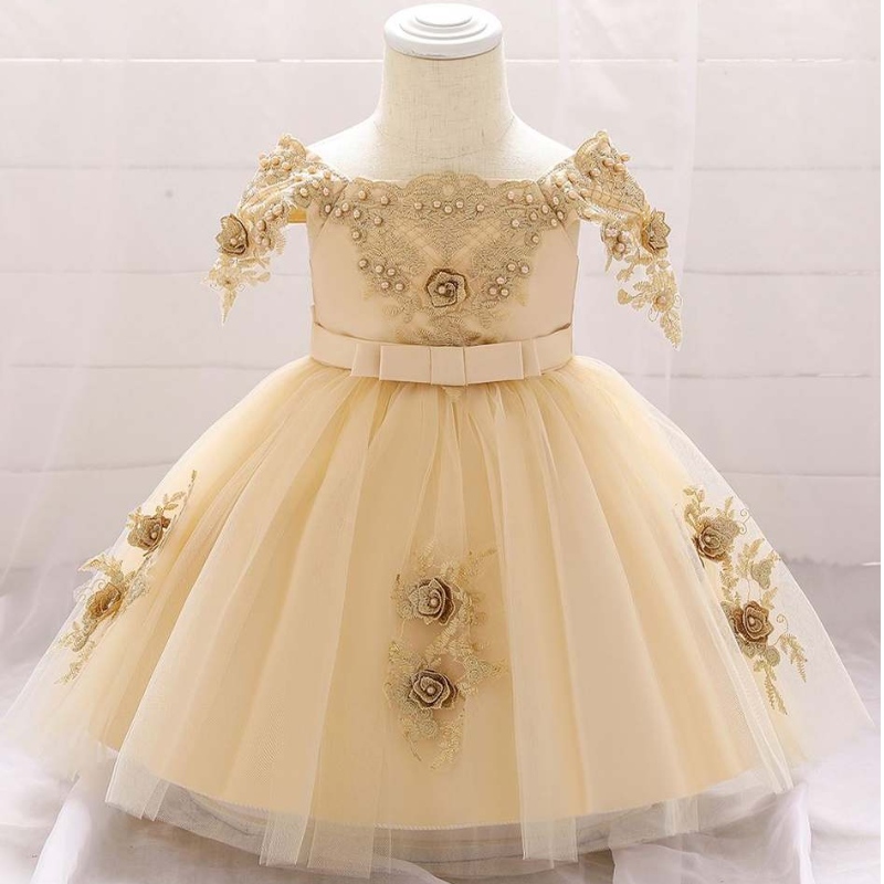 Baige Boutique Sommerkinder Kleidung Kleinkind Baby Girl Spitze Geburtstagsfeier Kleid L5057XZ