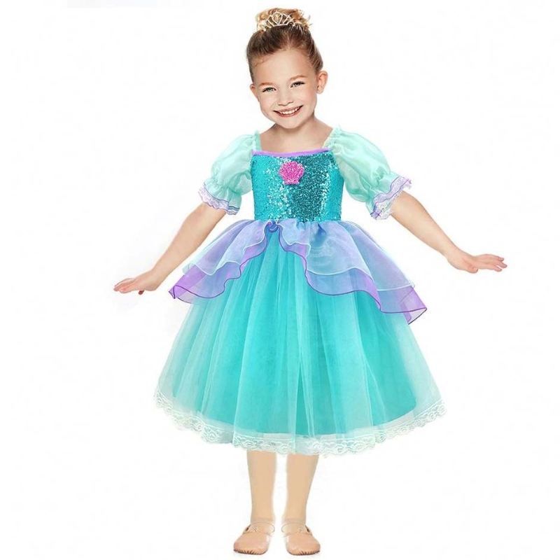 Baigelittle Mermaid Ariel Prinzessin Kleid Halloween Kostüme Dress up Party Girls Cosplay Kinder Ballkleid