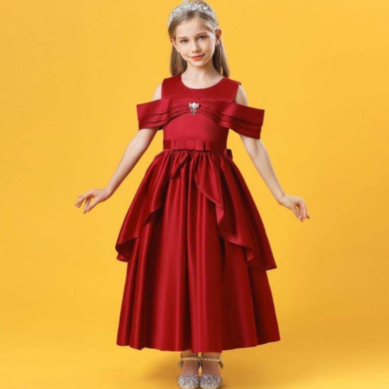 Baige Frühling Neuankömmlinge kleine Mädchen \\ 'Kleider Baby Kleid Geburtstagsfeier Langes Kleid 2073