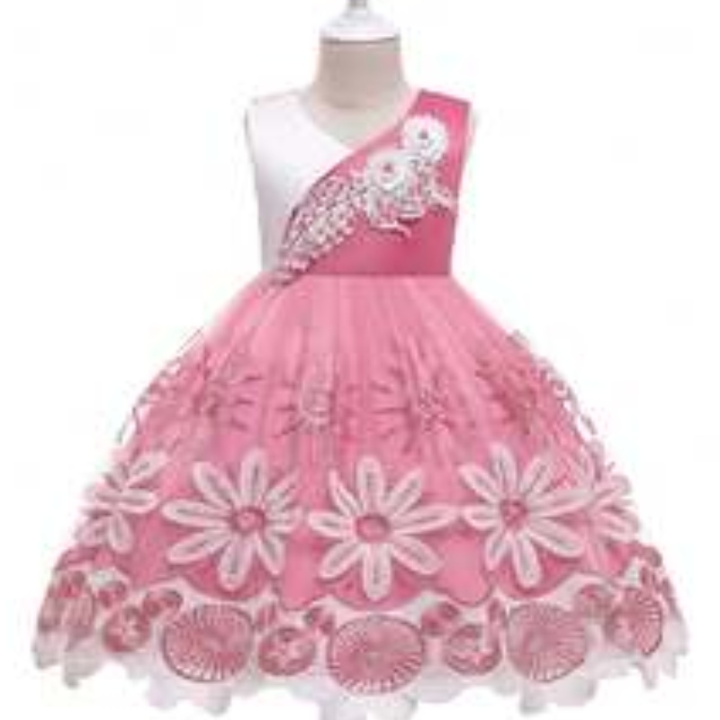 Baige schöne Bowknot -Baby -Mädchenkleid für Geburtstag flauschiger Partykleid Mädchen Kleid für Baby