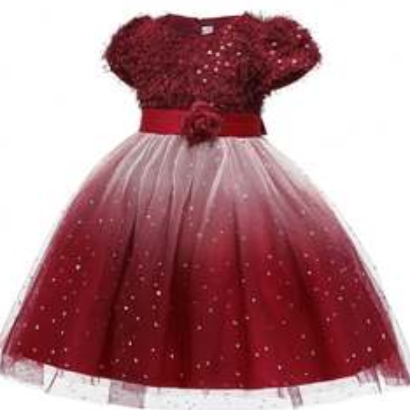 Baige Kinderneue Stil formelle Rüschen Spitzen Hochzeitsfeier Abend Prinzessin Blumen Baby Mädchen Kleid L5161