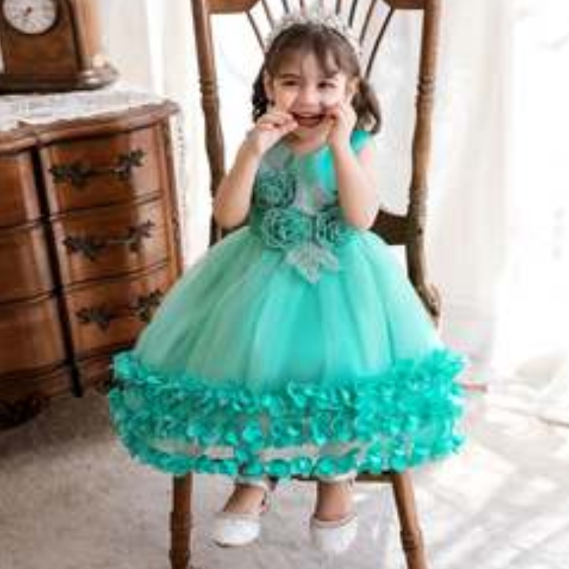 021 Baby Weihnachtskleid Baige Sommer Kleid formelle Party Prinzessin Schönes Babykleid N2105