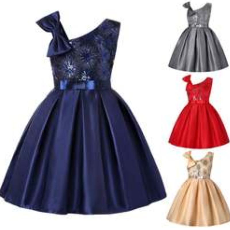 2021 ärmelloses kleine Mädchen Kleidneue Sommerdruck Blume Prinzessin Kleid Baumwollkocker Design 1863