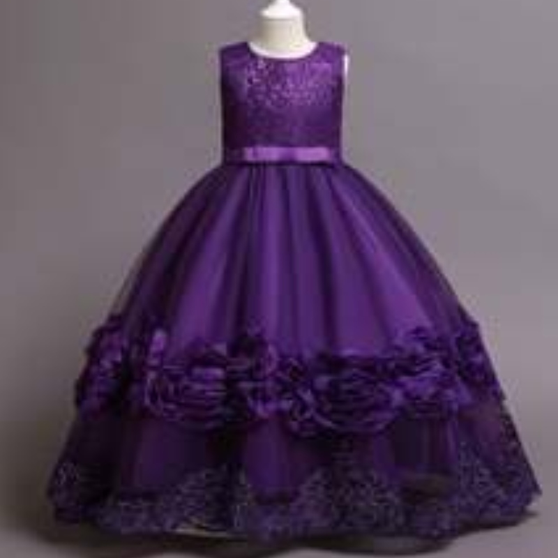 Baigeneue Design Kinder Kleidung Langstil Abend Ballkleid Baby Mädchen Geburtstagsfeier 68053