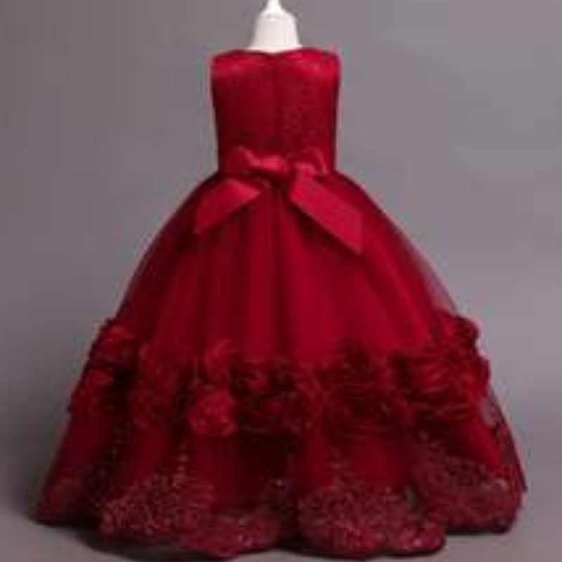Baigeneue Design Kinder Kleidung Langstil Abend Ballkleid Baby Mädchen Geburtstagsfeier 68053