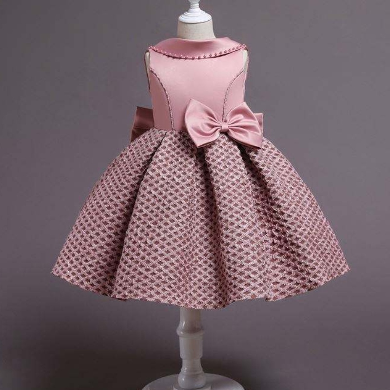 Baige Flower Girls Kleider Satin schöne Design Kinder 3 bis 10 Jahre Kinder Performance Kleid DS001