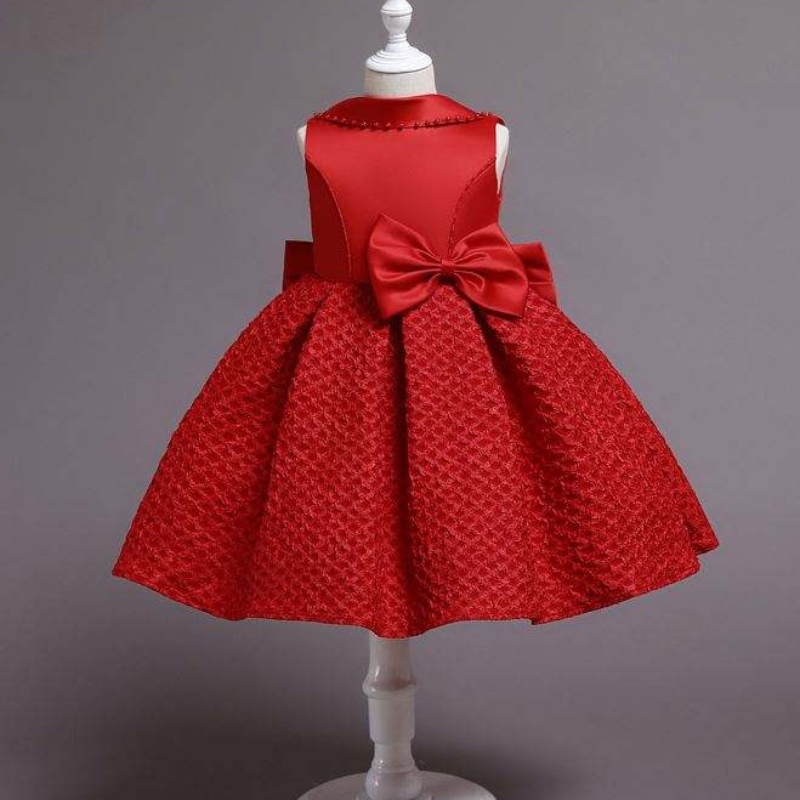 Baige Flower Girls Kleider Satin schöne Design Kinder 3 bis 10 Jahre Kinder Performance Kleid DS001