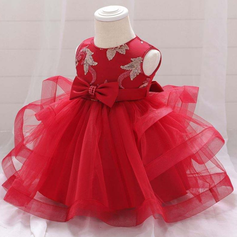 Baige Stickerei Baby Girl Party Kleid Kinder Kleid Frocks Designs Baby Girls Birthday Party Kleid L1929XZ