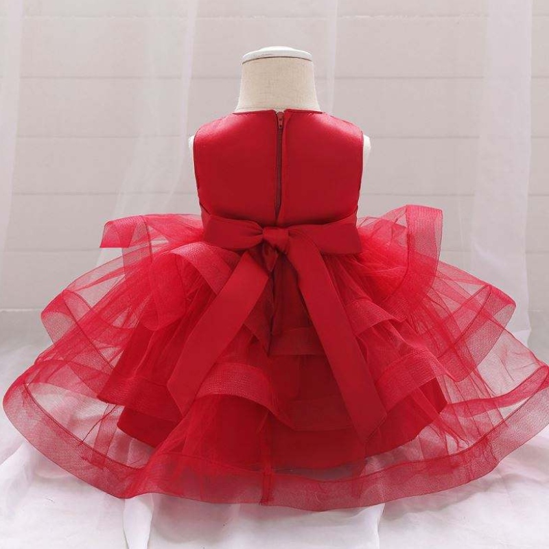 Baige Stickerei Baby Girl Party Kleid Kinder Kleid Frocks Designs Baby Girls Birthday Party Kleid L1929XZ