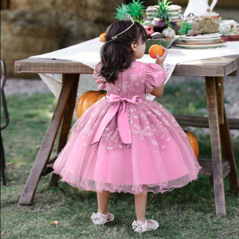 Baige Kinder Party Hochzeitsbrock Mädchen Geburtstagskleid Elegante Kinderkleid Prinzessin Schneeflocken Ballkleid
